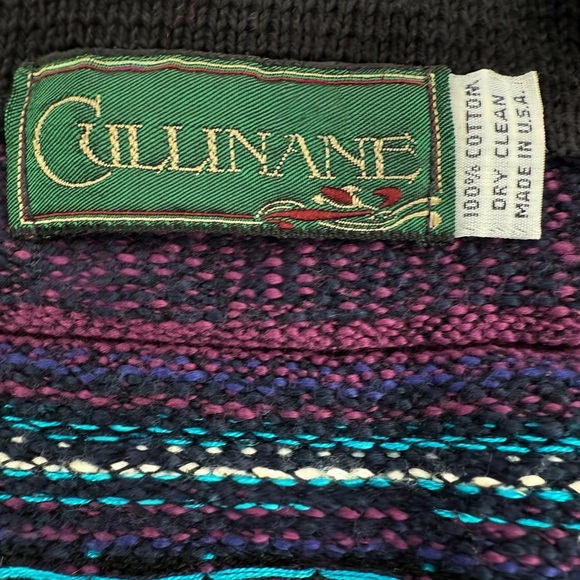 Cullinane Vintage Knit Sweater Vest Small Fair Isle Purple Teal Made in USA - Picture 2 of 8